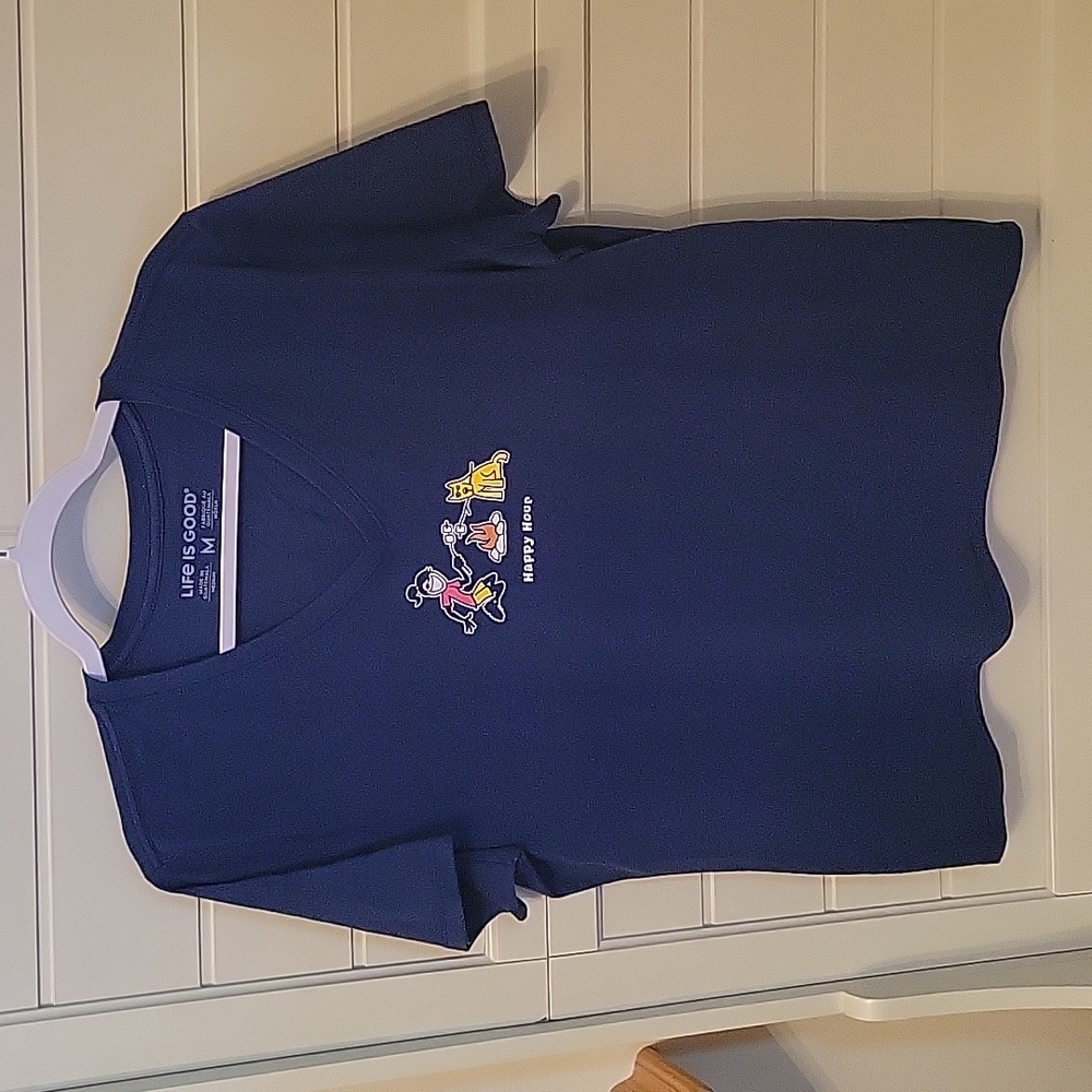 Womens medium Life is Good V neck shirt - Picture 4 of 4